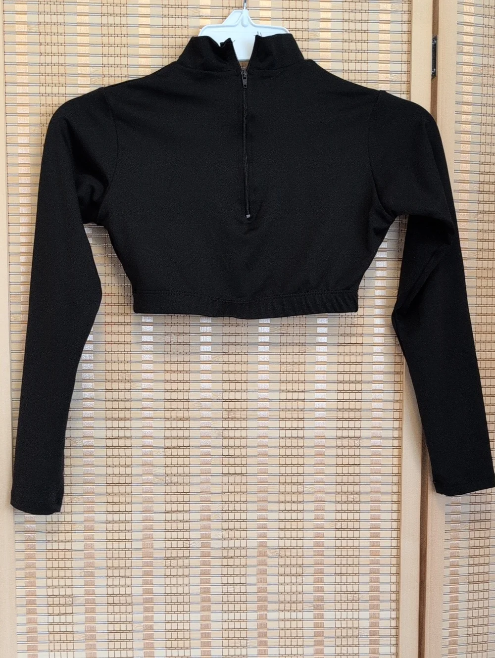 Varsity Spirit Black Mock-Neck Long Sleeve Youth Cropped Top